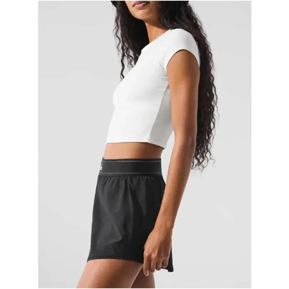 Alo Yoga White Alosoft Crop Finesse Short Sleeve Tee Size S